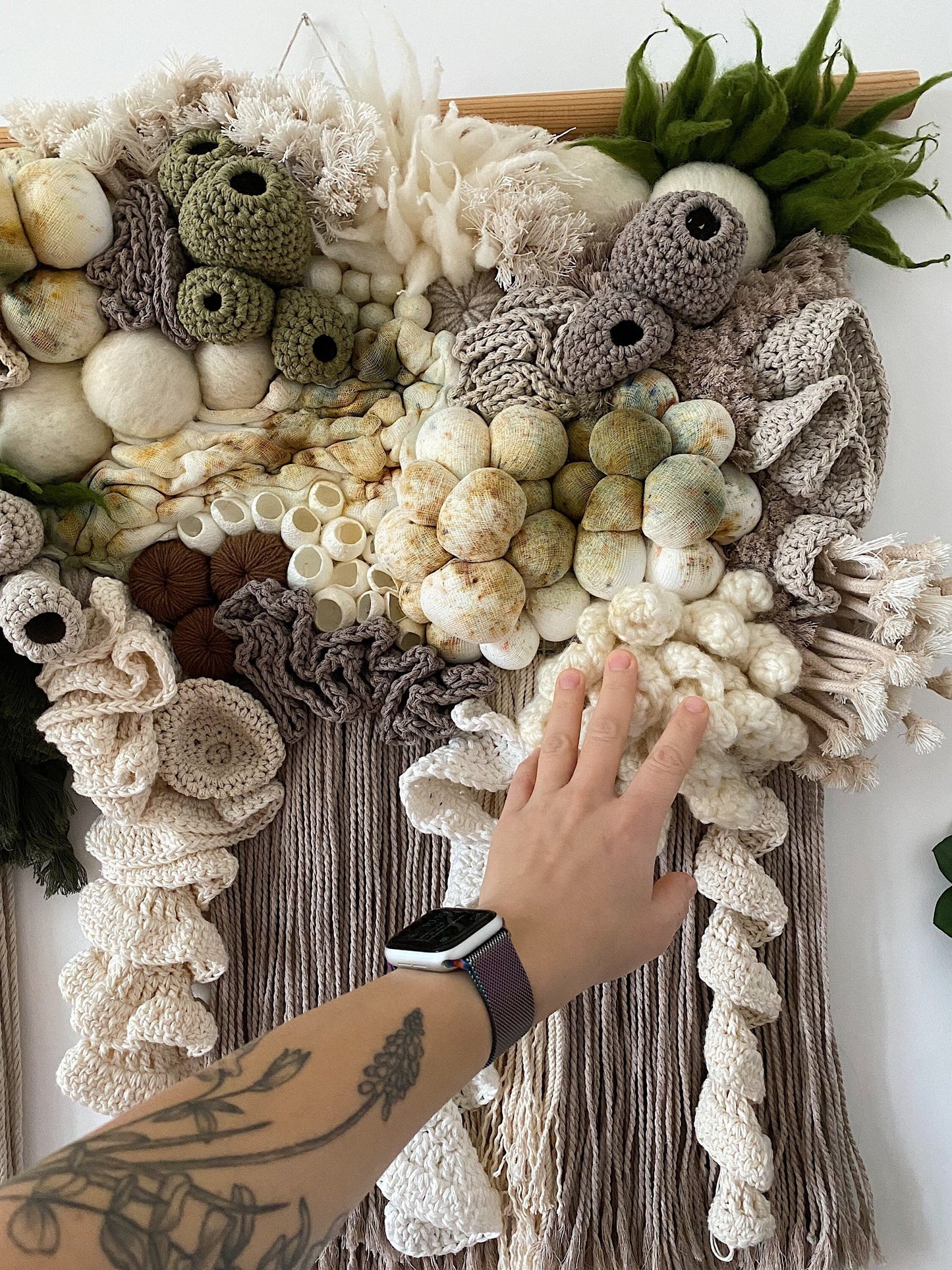 Mixed-Media Handmade Coral Reef Wall Hanging | Textile Art Tapestry | Awesome Knots