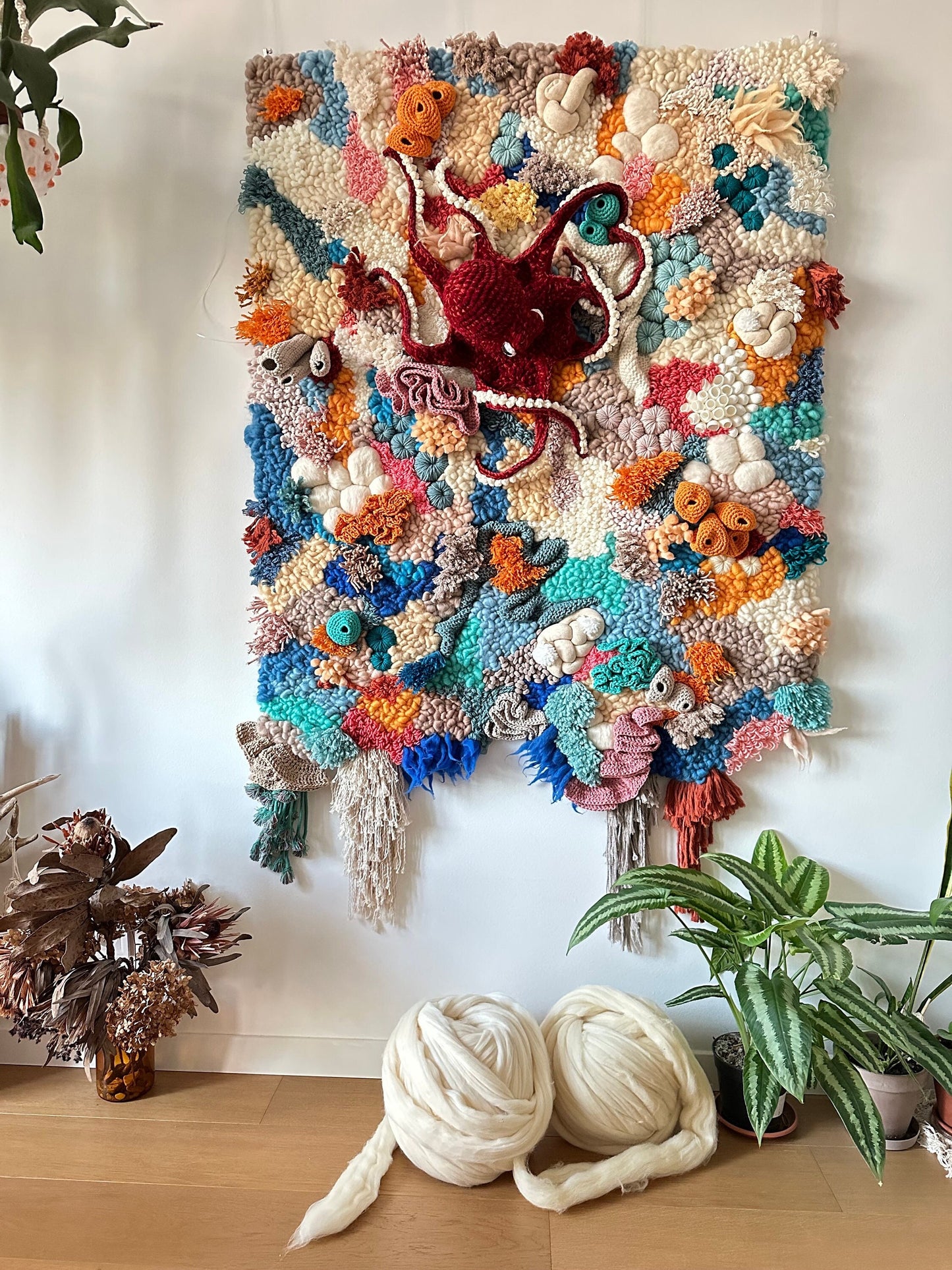 Custom Wall Hanging | Statement Fiber Art | Octopus Textile Decor