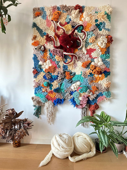 Custom Wall Hanging | Statement Fiber Art | Octopus Textile Decor