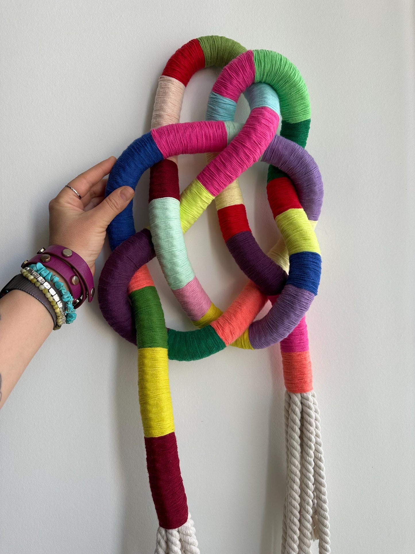 Contemporary Fiber Art Wall Sculpture, Knot Art, Macrame Wall Art, Rope Sculpture, Knotted Rope Sculpture.