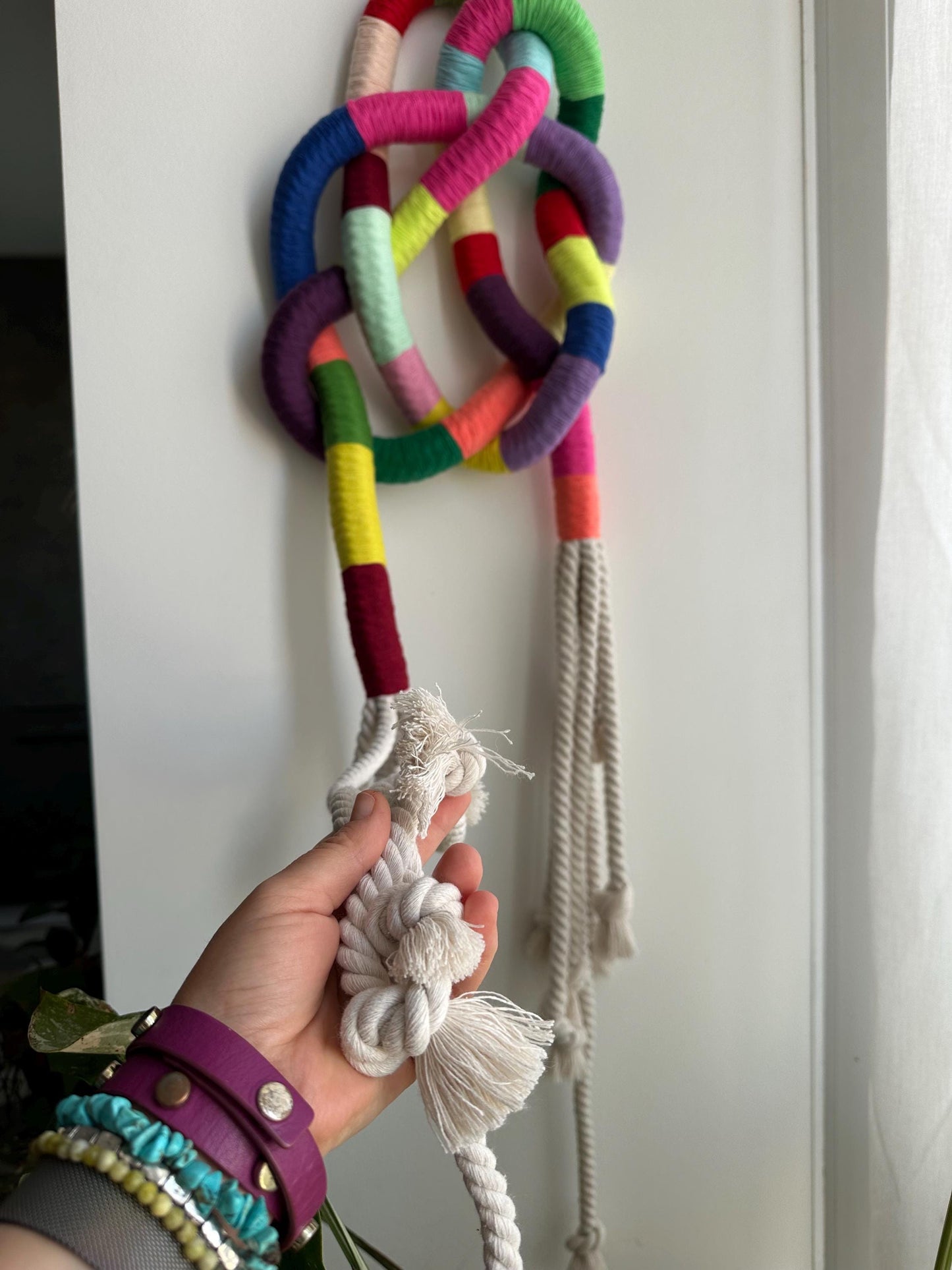 Contemporary Fiber Art Wall Sculpture, Knot Art, Macrame Wall Art, Rope Sculpture, Knotted Rope Sculpture.