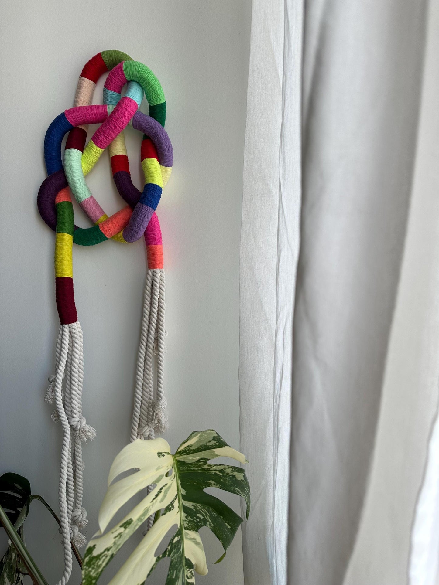 Contemporary Fiber Art Wall Sculpture, Knot Art, Macrame Wall Art, Rope Sculpture, Knotted Rope Sculpture.