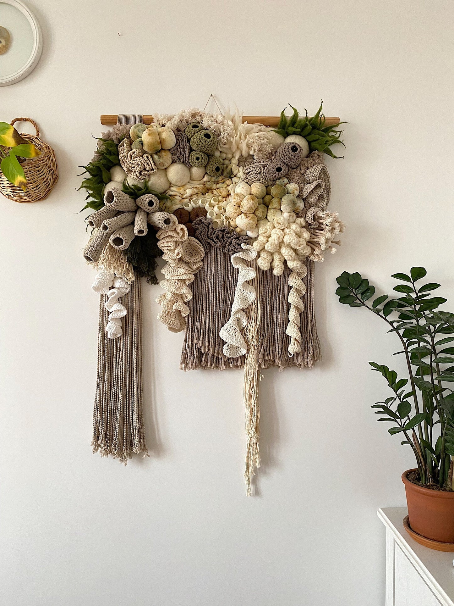 Mixed-Media Handmade Coral Reef Wall Hanging | Textile Art Tapestry | Awesome Knots