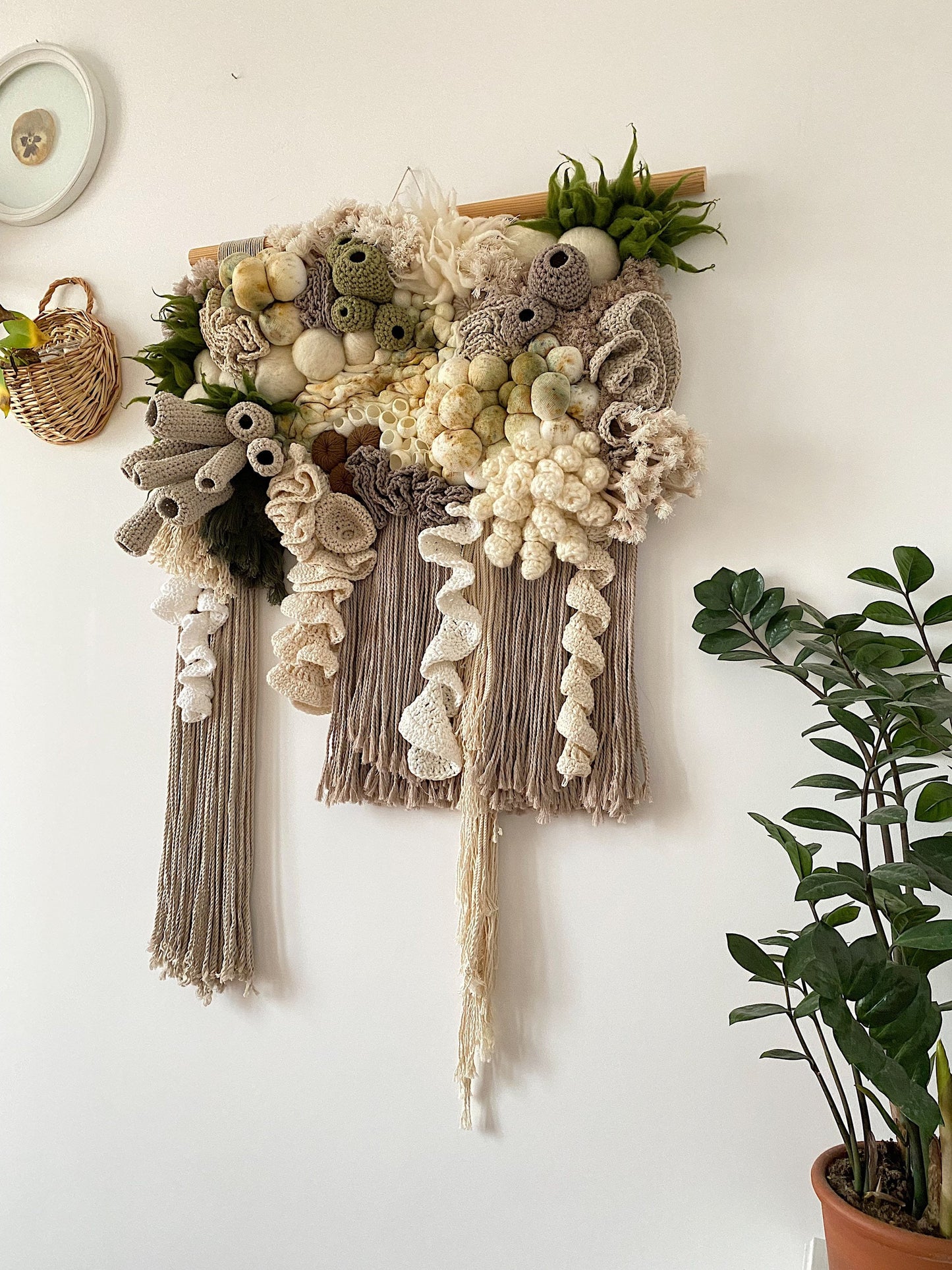 Mixed-Media Handmade Coral Reef Wall Hanging | Textile Art Tapestry | Awesome Knots