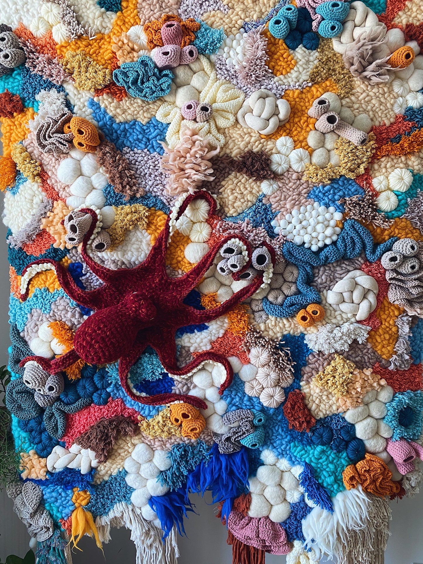 Large Custom Wall Hanging | Statement Fiber Art | Octopus Textile Art