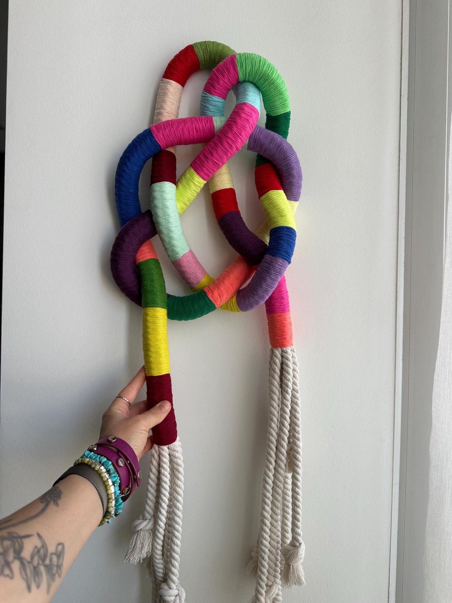 Contemporary Fiber Art Wall Sculpture, Knot Art, Macrame Wall Art, Rope Sculpture, Knotted Rope Sculpture.