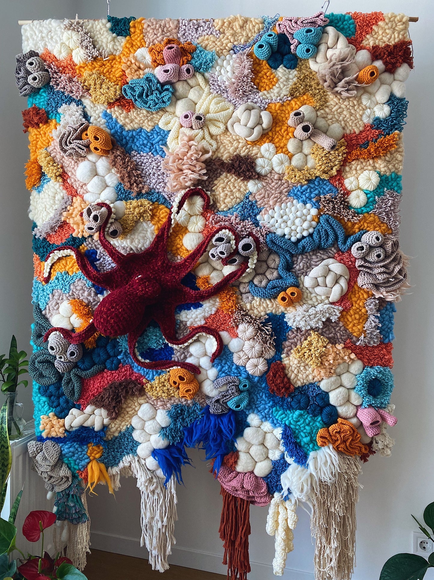 Large Custom Wall Hanging | Statement Fiber Art | Octopus Textile Art