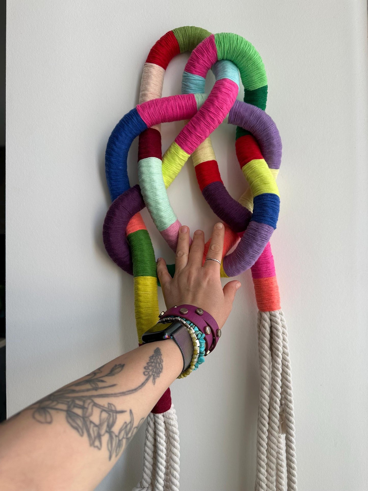 Contemporary Fiber Art Wall Sculpture, Knot Art, Macrame Wall Art, Rope Sculpture, Knotted Rope Sculpture.
