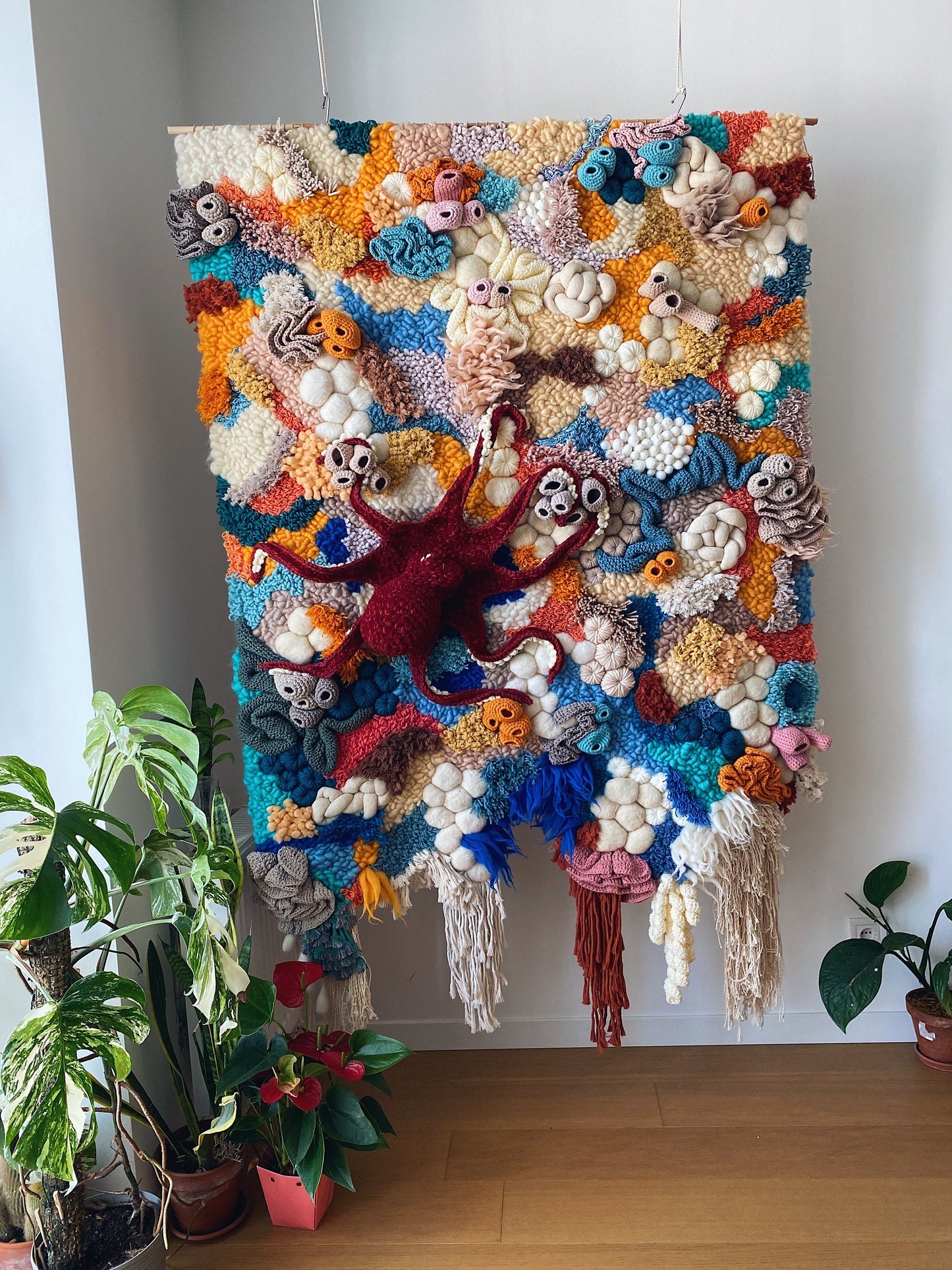 Large Custom Wall Hanging | Statement Fiber Art | Octopus Textile Art