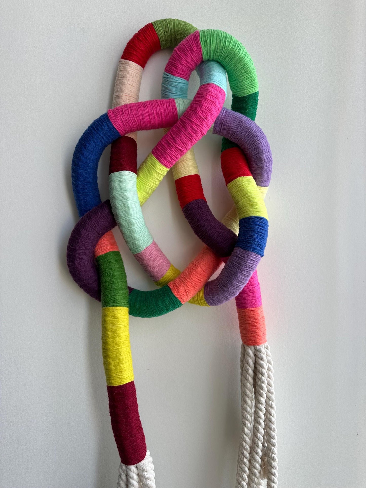 Contemporary Fiber Art Wall Sculpture, Knot Art, Macrame Wall Art, Rope Sculpture, Knotted Rope Sculpture.